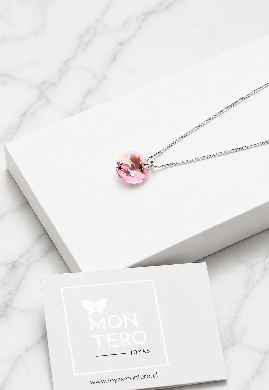 Collar Punto de Luz Plata 925 Cristal Swarovski® Light Rose