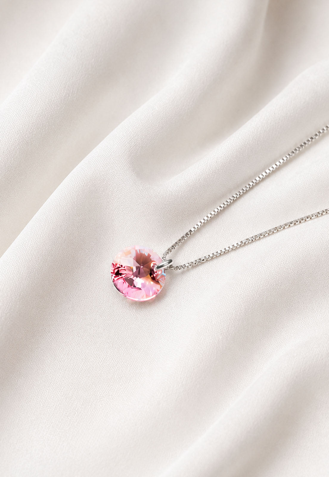 Collar Punto de Luz Plata 925 Cristal Swarovski® Light Rose