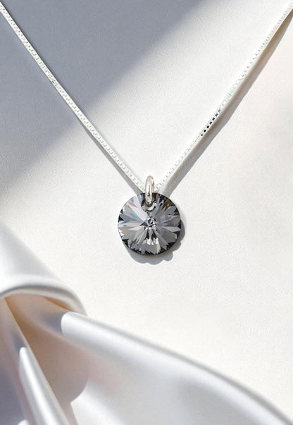 Collar Punto de Luz Plata 925 Cristal Genuino Silver Night