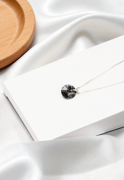 Collar Punto de Luz Plata 925 Cristal Genuino Silver Night