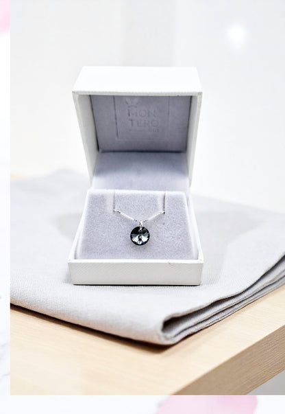 Collar Punto de Luz Plata 925 Cristal Genuino Silver Night