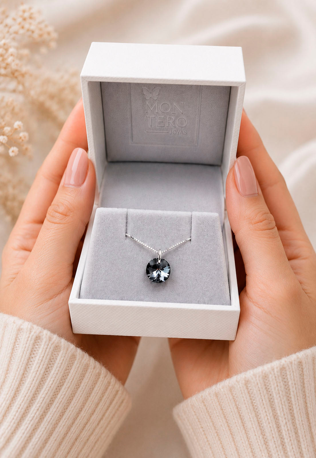 Collar Punto de Luz Plata 925 Cristal Swarovski® Silver Night
