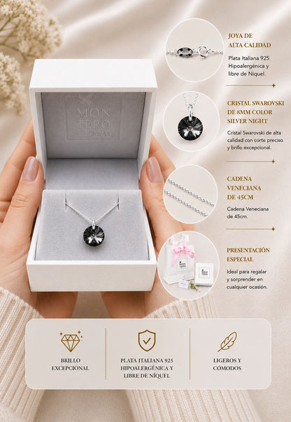 Collar Punto de Luz Plata 925 Cristal Swarovski® Silver Night