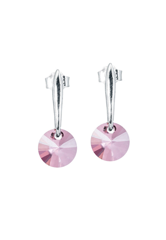 Aros Punto de Luz Plata 925 Cristal Swarovski® Antique Pink