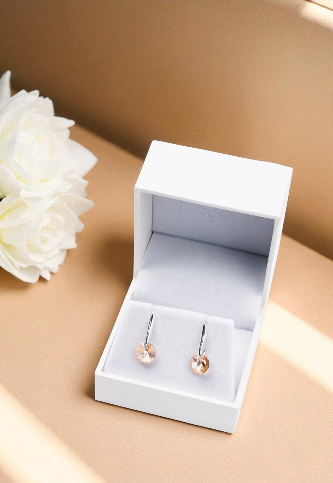 Aros Punto De Luz Plata 925 Cristal Genuino Golden Shadow