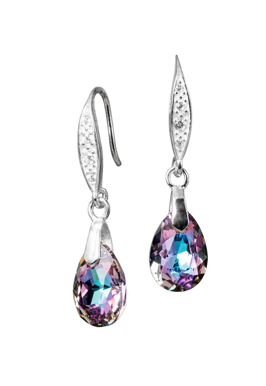 Aros Capricho Plata Italiana 925 Cristal Genuino Vitral Light