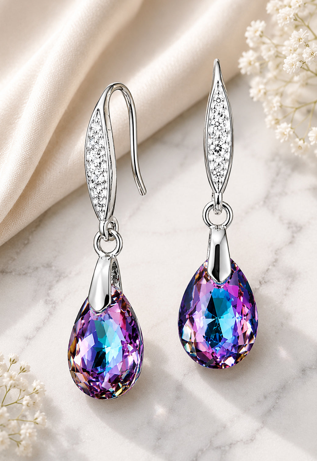 Aros Capricho Plata 925 Cristal Swarovski® Vitral Light