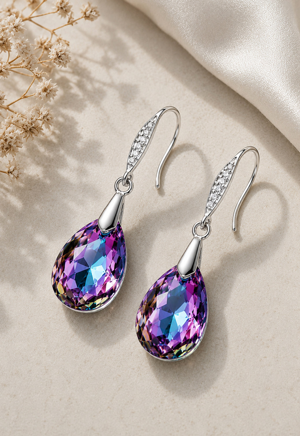 Aros Capricho Plata 925 Cristal Swarovski® Vitral Light