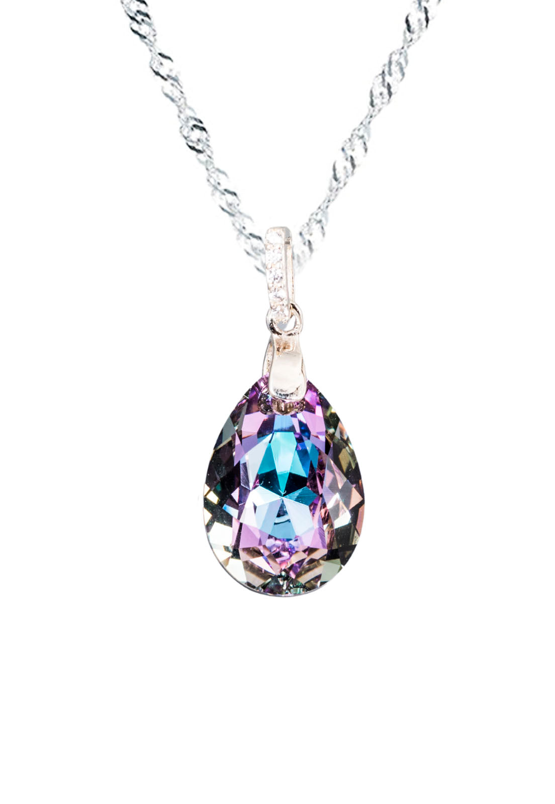Collar Capricho Plata 925 Cristal Genuino Vitral Light