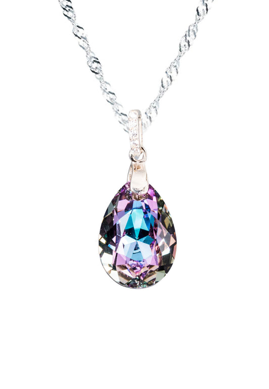 Collar Capricho Plata 925 Cristal Genuino Vitral Light