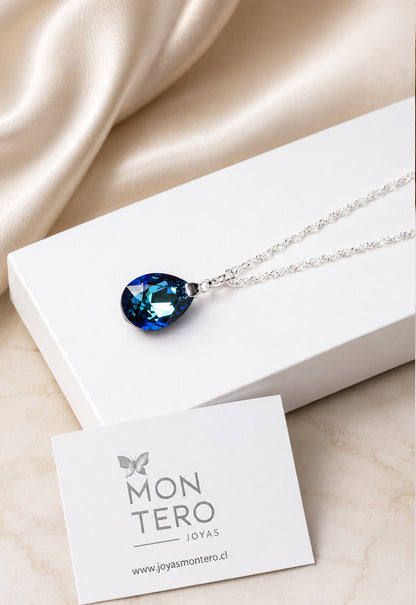 Collar Capricho Plata 925 Cristal Swarovski® Bermuda Blue