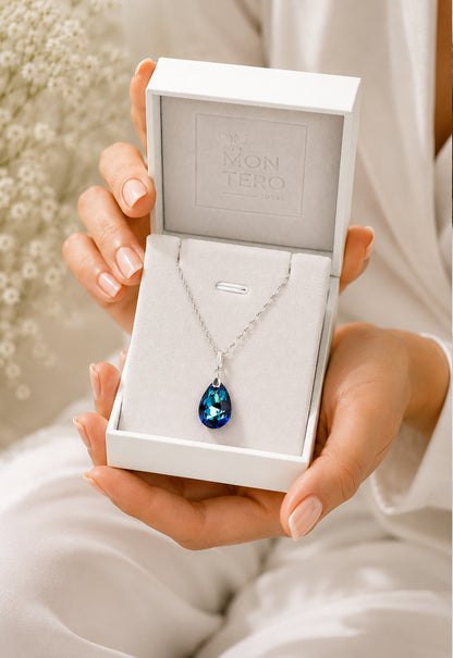 Collar Capricho Plata 925 Cristal Swarovski® Bermuda Blue