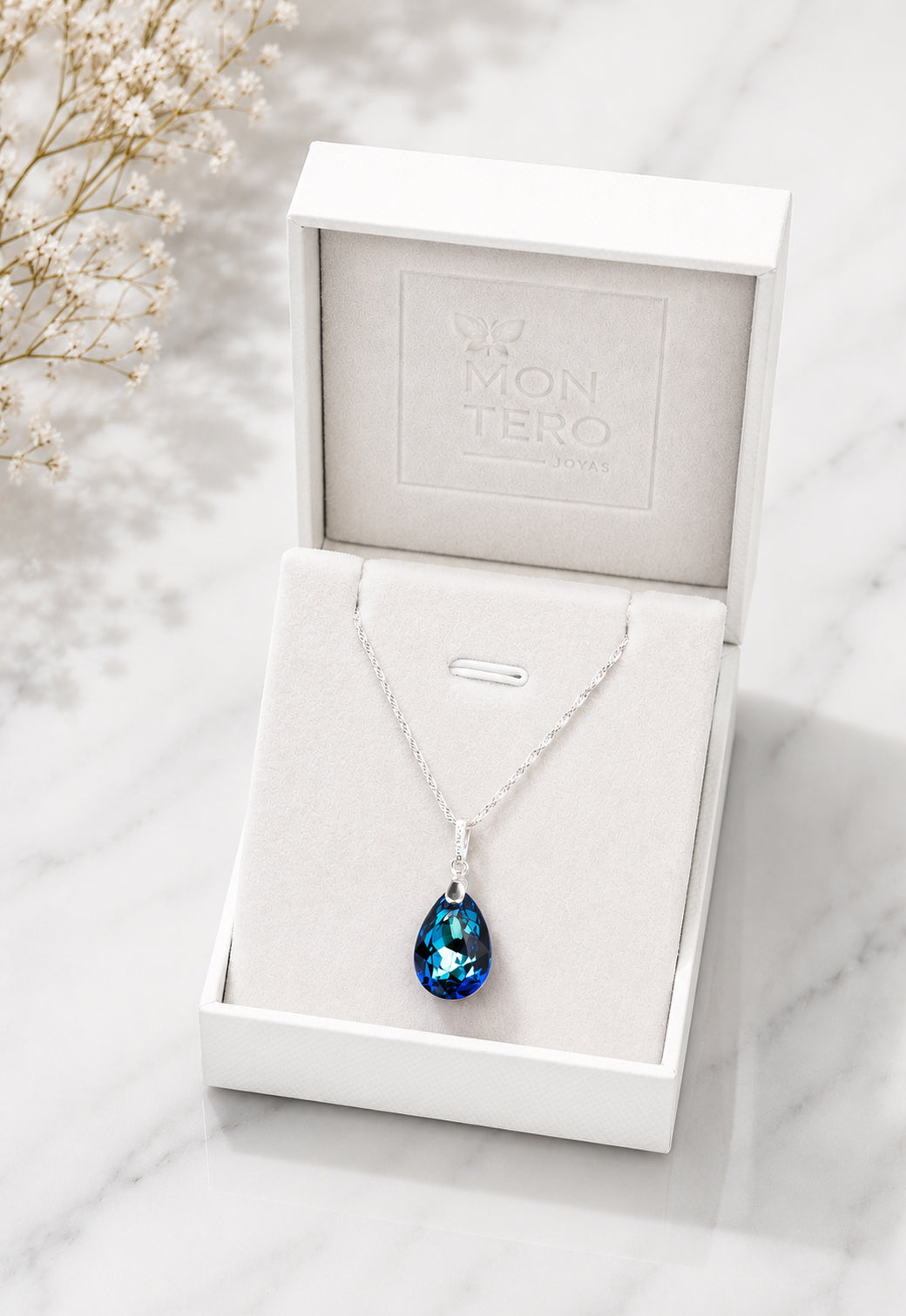 Collar Capricho Plata 925 Cristal Swarovski® Bermuda Blue