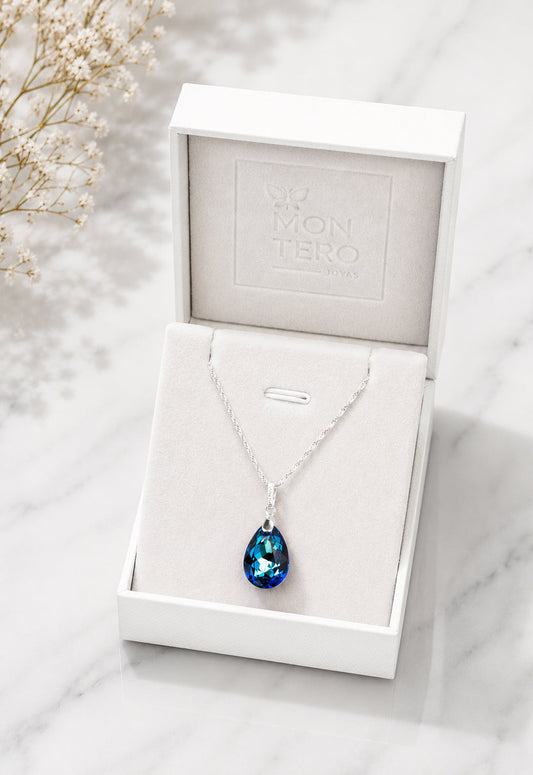 Collar Capricho Plata 925 Cristal Swarovski® Bermuda Blue