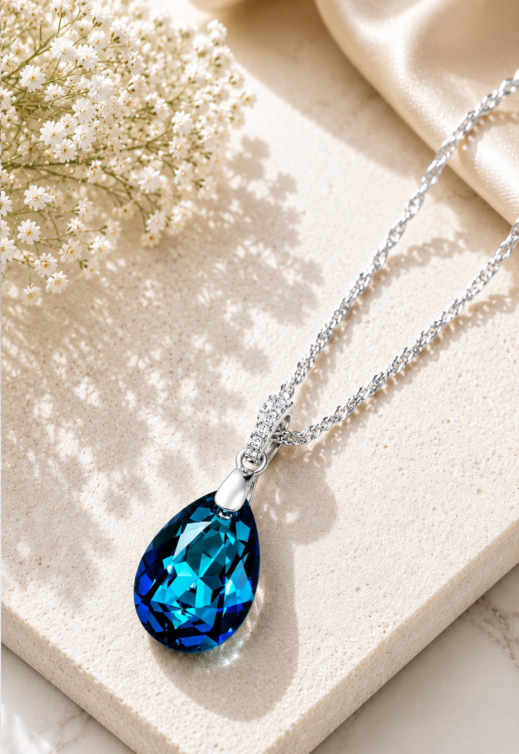 Collar Capricho Plata 925 Cristal Swarovski® Bermuda Blue