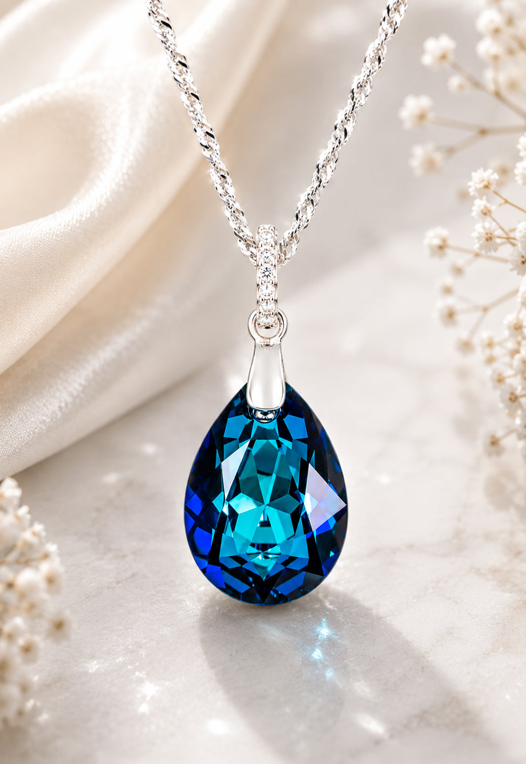 Collar Capricho Plata 925 Cristal Swarovski® Bermuda Blue