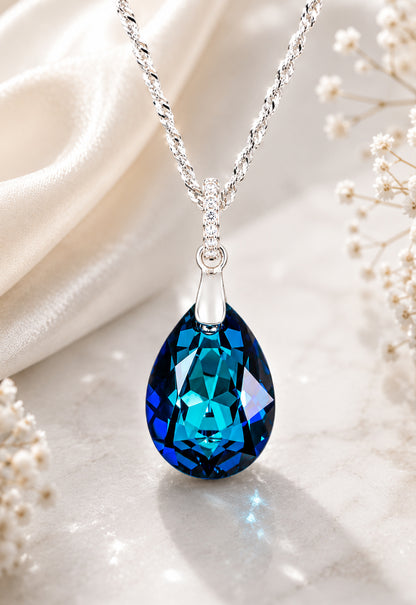 Collar Capricho Plata 925 Cristal Swarovski® Bermuda Blue