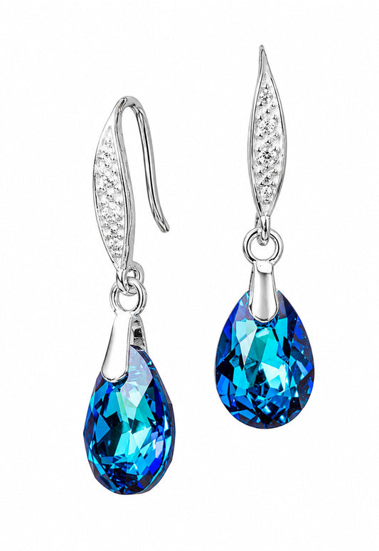 Aros Capricho Plata 925 Cristal Swarovski® Bermuda Blue