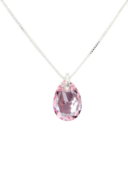 Collar Gota de Luz Plata 925 Cristal Genuino Light Rose