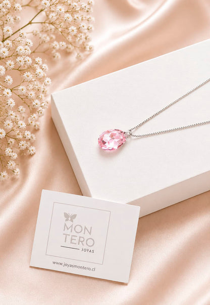 Collar Gota de Luz Plata 925 Cristal Swarovski® Light Rose