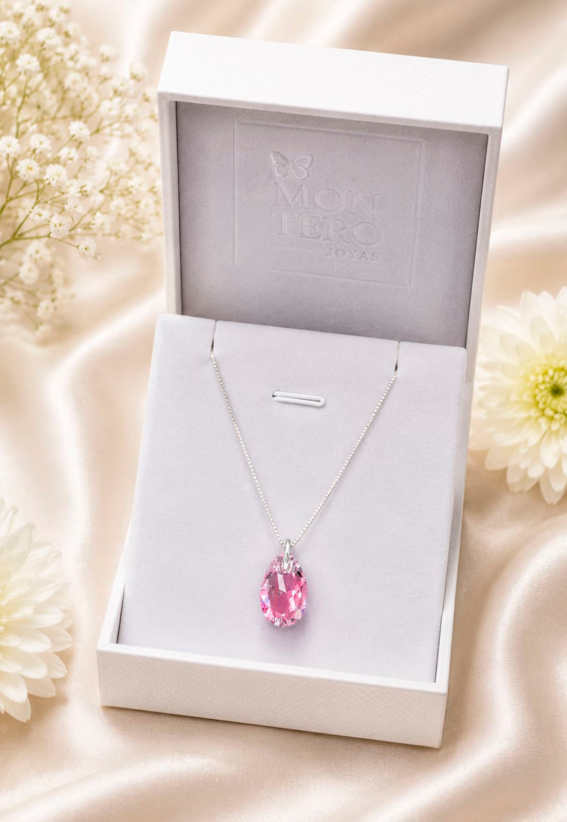 Collar Gota de Luz Plata 925 Cristal Swarovski® Light Rose