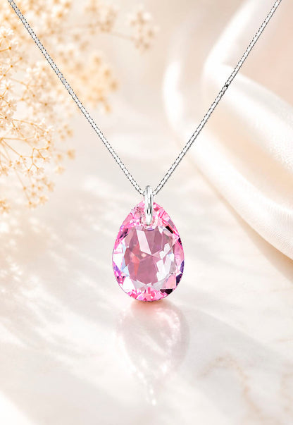 Collar Gota de Luz Plata 925 Cristal Swarovski® Light Rose