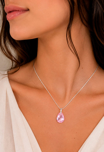 Collar Gota de Luz Plata 925 Cristal Swarovski® Light Rose