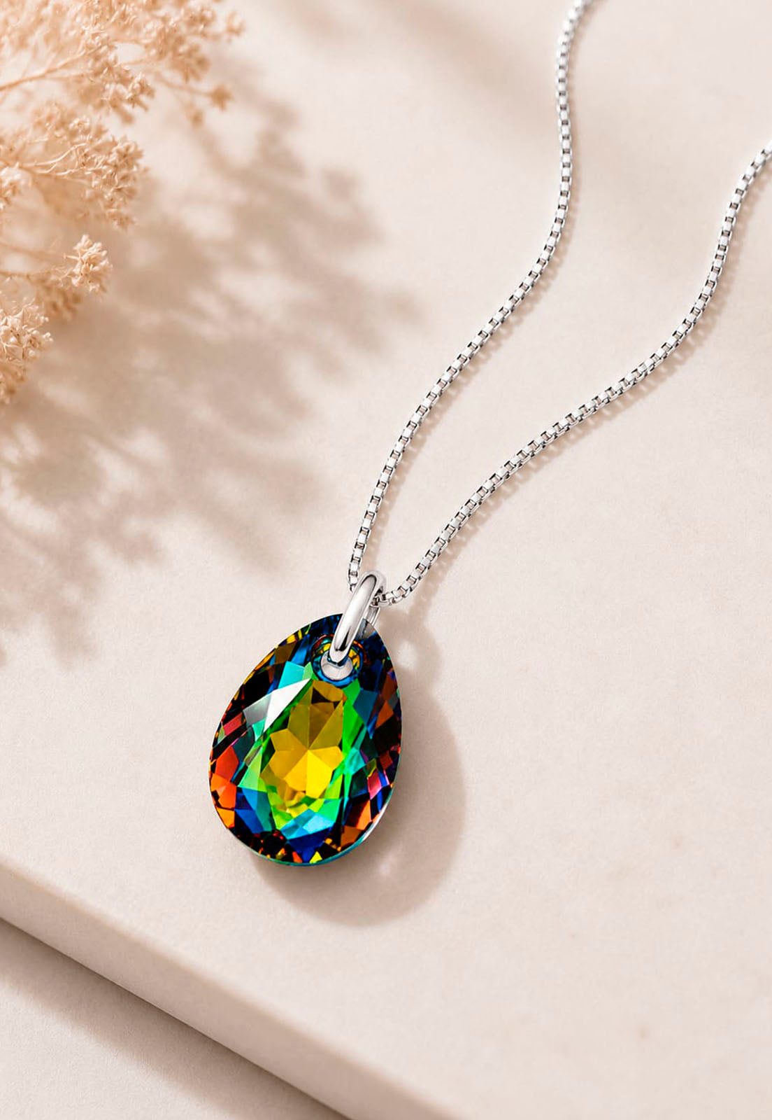 Collar Gota de Luz Plata 925 Cristal Swarovski® Vitral Medium