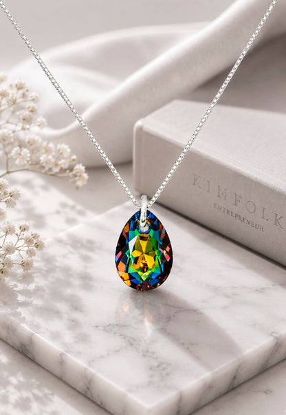 Collar Gota de Luz Plata 925 Cristal Swarovski® Vitral Medium