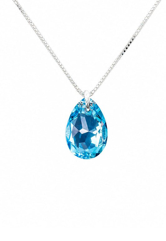 Collar Gota de Luz Plata 925 Cristal Swarovski® Aquamarine