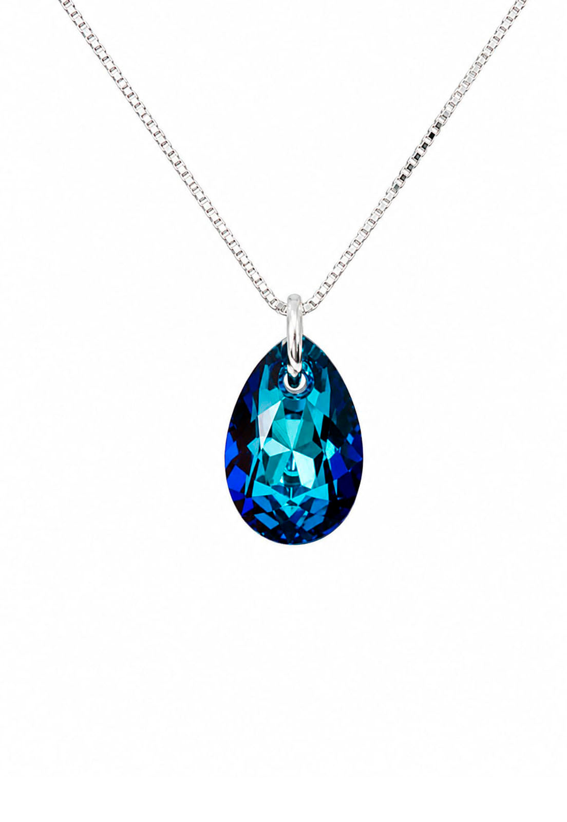 Collar Gota de Luz Plata 925 Cristal Swarovski® Bermuda Blue