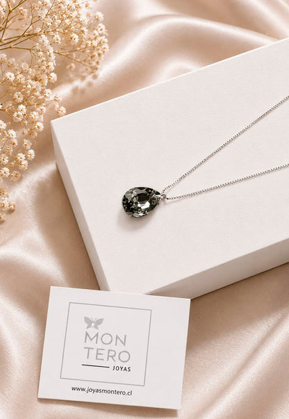 Collar Gota de Luz Plata 925 Cristal Swarovski® Silver Night