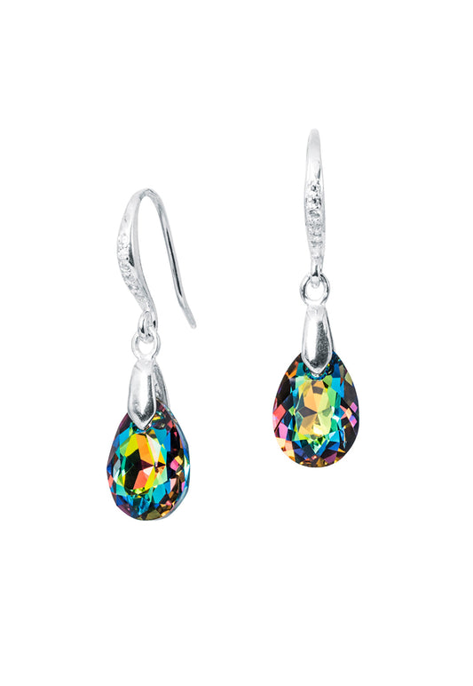 Aros Gota de Luz Plata 925 Cristal Swarovski® Vitral Medium