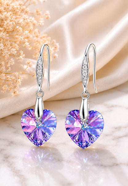 Aros Gran Romance Plata 925 Cristal Swarovski® Vitral light
