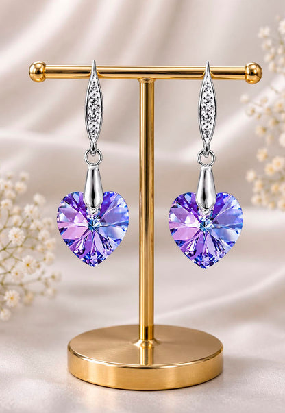 Aros Gran Romance Plata 925 Cristal Swarovski® Vitral light