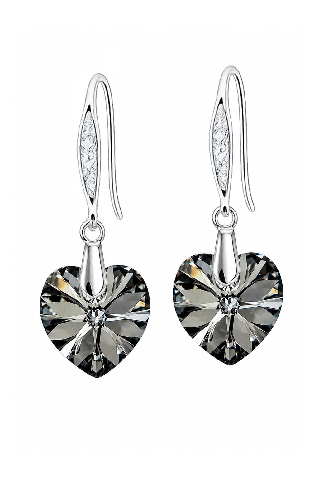 Aros Gran Romance Plata 925 Cristal Swarovski® Silver Night