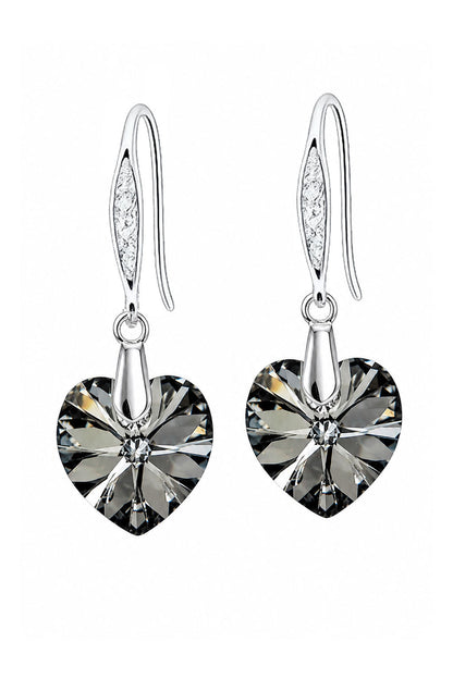 Aros Gran Romance Plata 925 Cristal Swarovski® Silver Night