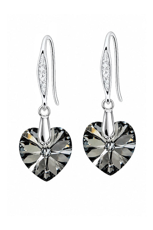 Aros Gran Romance Plata 925 Cristal Swarovski® Silver Night