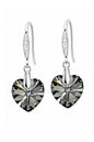 Aros Gran Romance Plata 925 Cristal Swarovski® Silver Night