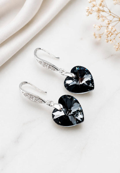 Aros Gran Romance Plata 925 Cristal Swarovski® Silver Night