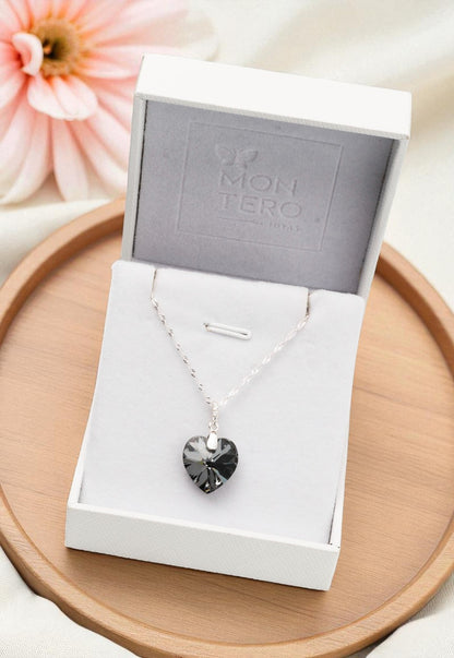 Collar Gran Romance Plata 925 Cristal Silver Night