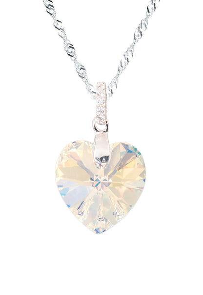 Collar Gran Romance Plata 925 Cristal Aurora Boreal