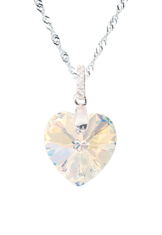 Collar Gran Romance Plata 925 Cristal Aurora Boreal