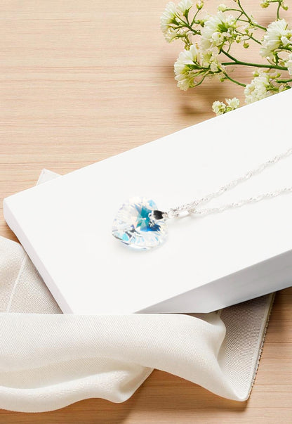 Collar Gran Romance Plata 925 Cristal Aurora Boreal