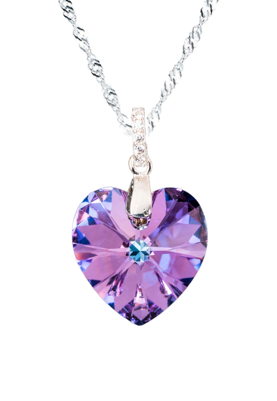 Collar Gran Romance Plata 925 Cristal Vitral Light