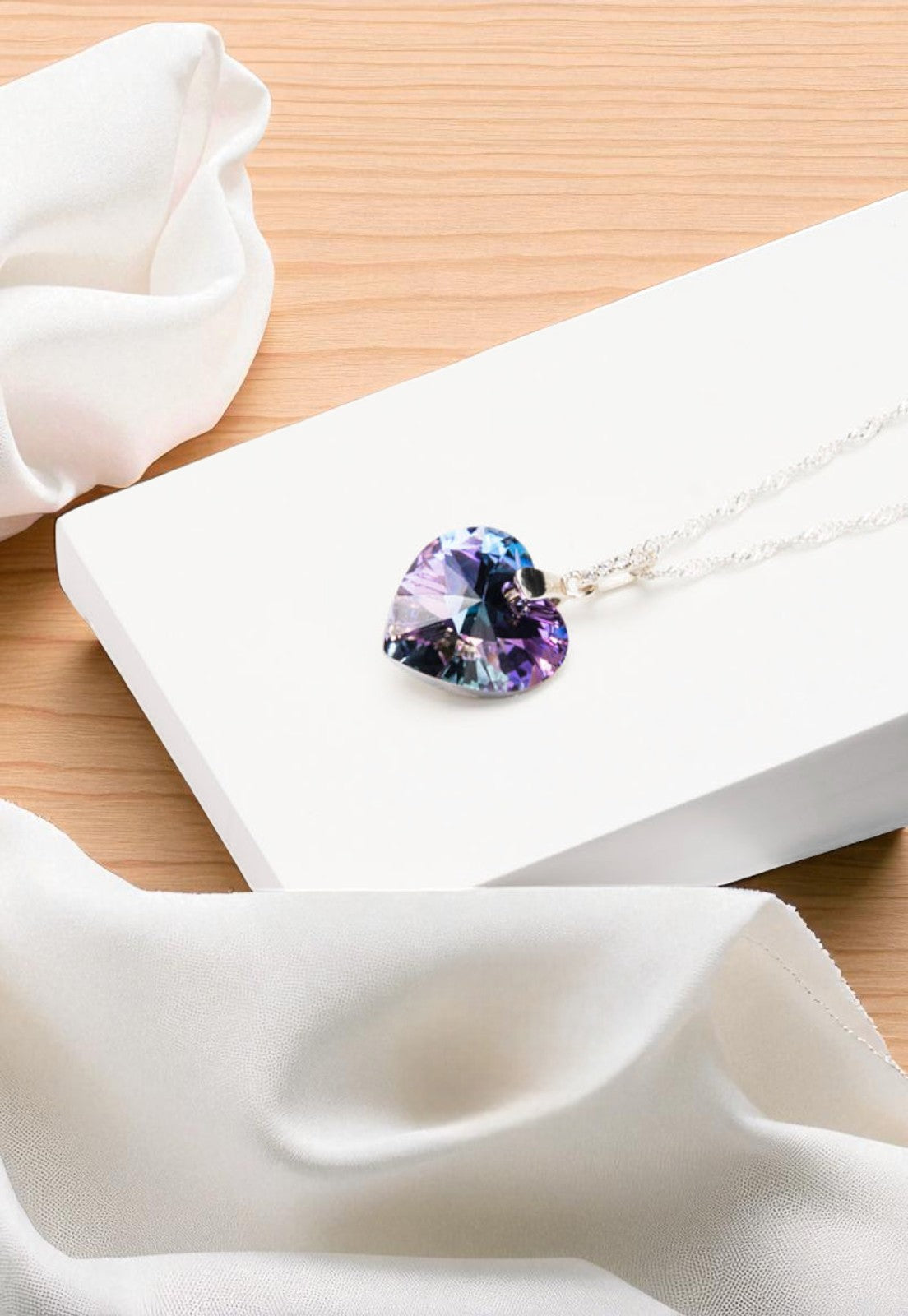 Collar Gran Romance Plata 925 Cristal Vitral Light