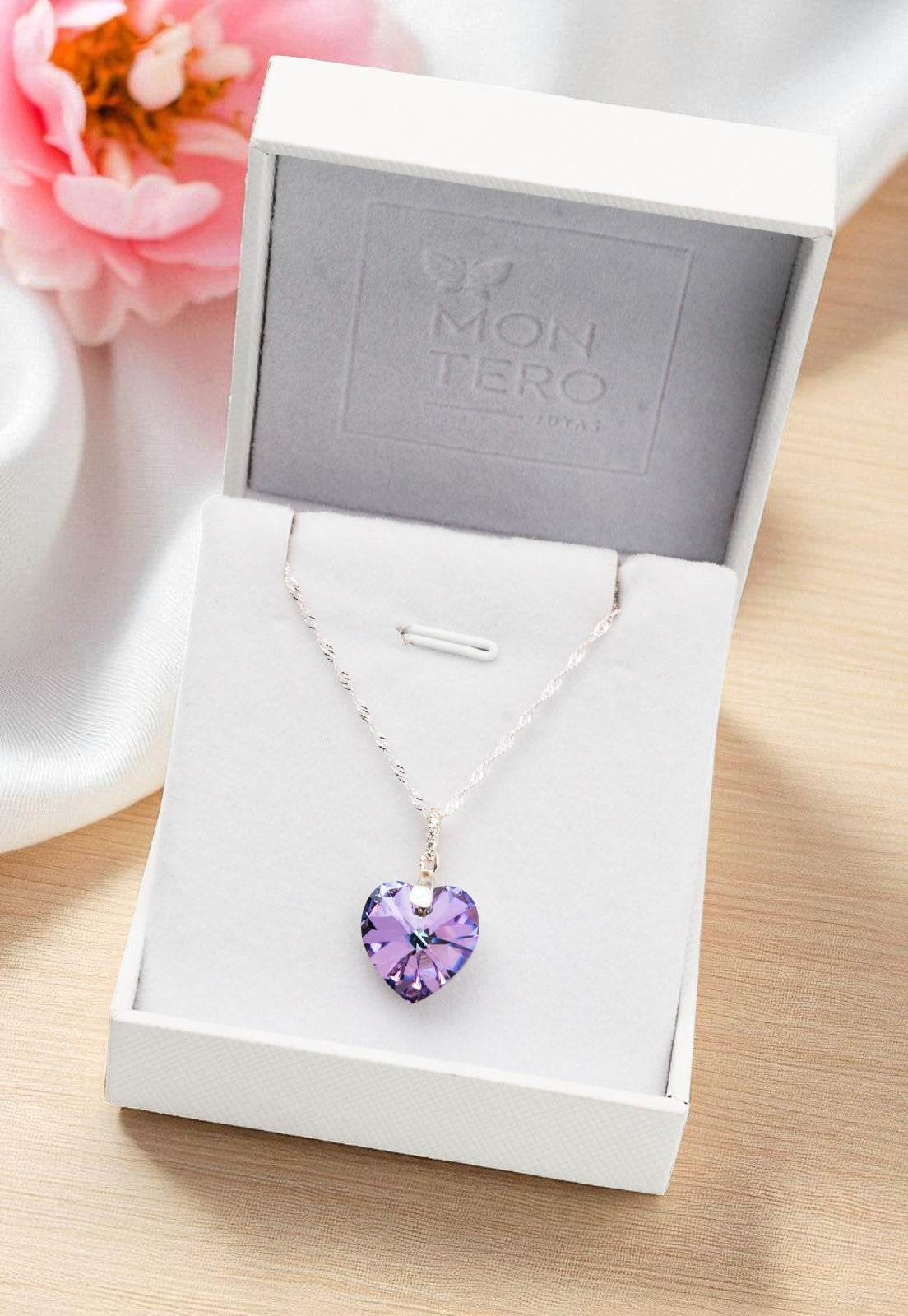 Collar Gran Romance Plata 925 Cristal Vitral Light