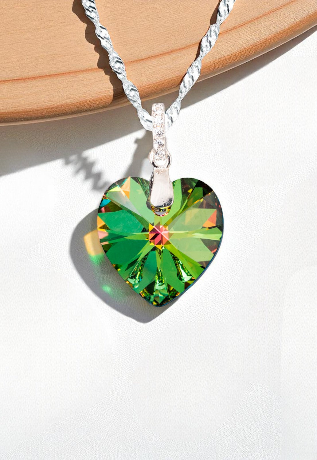 Collar Gran Romance Plata 925 Cristal Vitral Medium