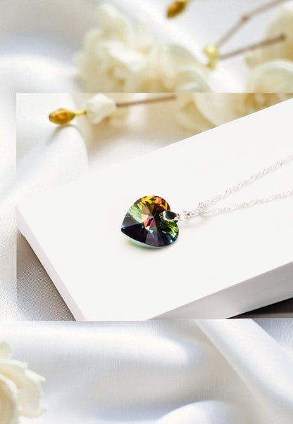 Collar Gran Romance Plata 925 Cristal Vitral Medium