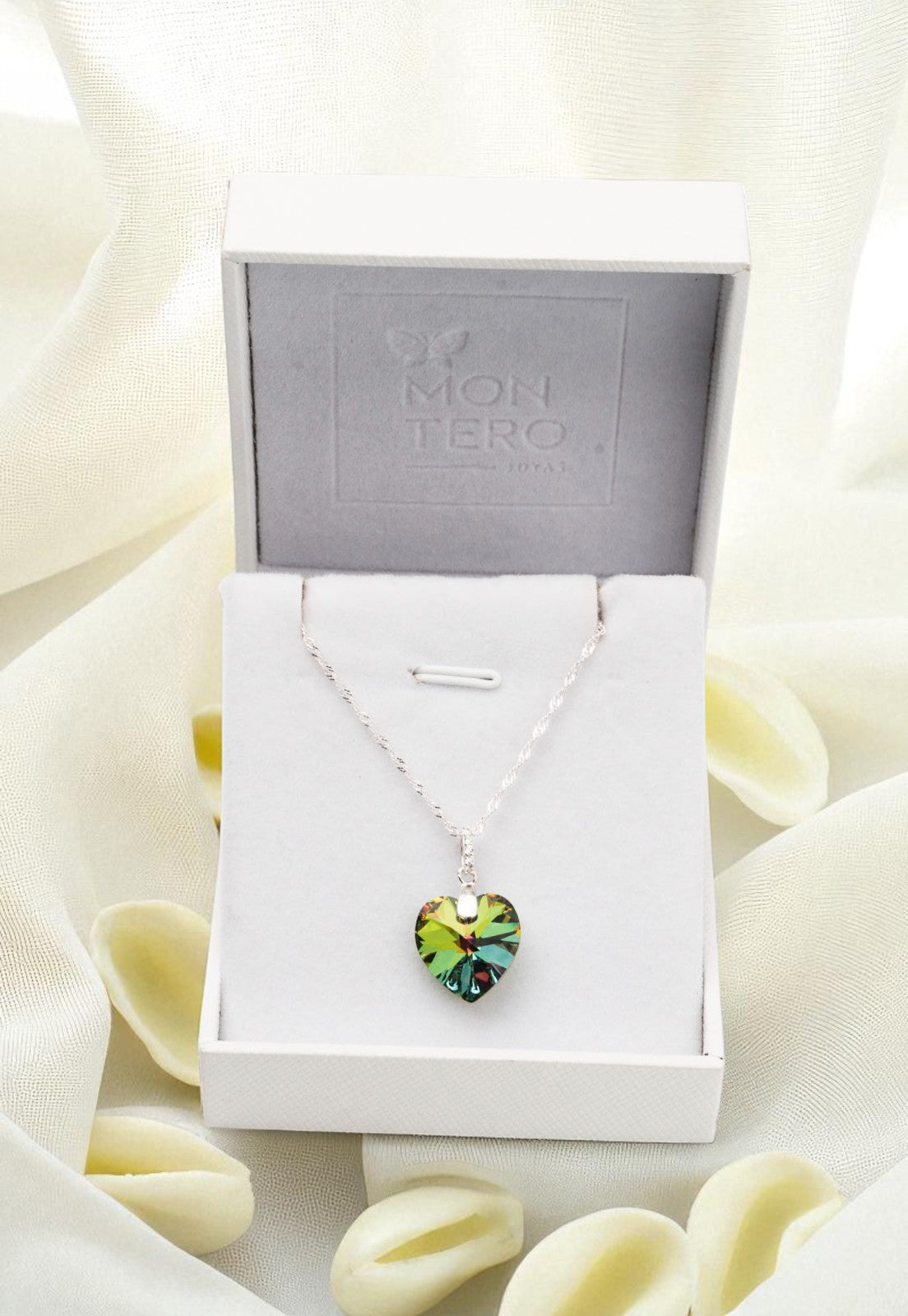 Collar Gran Romance Plata 925 Cristal Vitral Medium